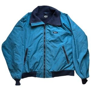 Vintage 1990s Woolrich Logo Patch Fleece-Lined Jacket Bright Blue Men’s XL
